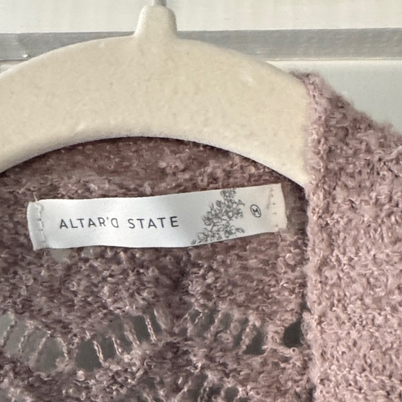 Altar'd State Open Knit Cardigan - Taupe - Picture 2 of 3
